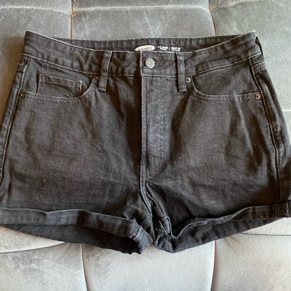 OG High Rise Black Denim Shorts